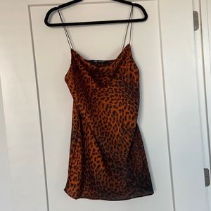 Cheetah print silky tank dress